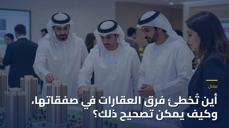 أين تُخطئ فرق العقارات في صفقاتها، وكيف يمكن تصحيح ذلك؟