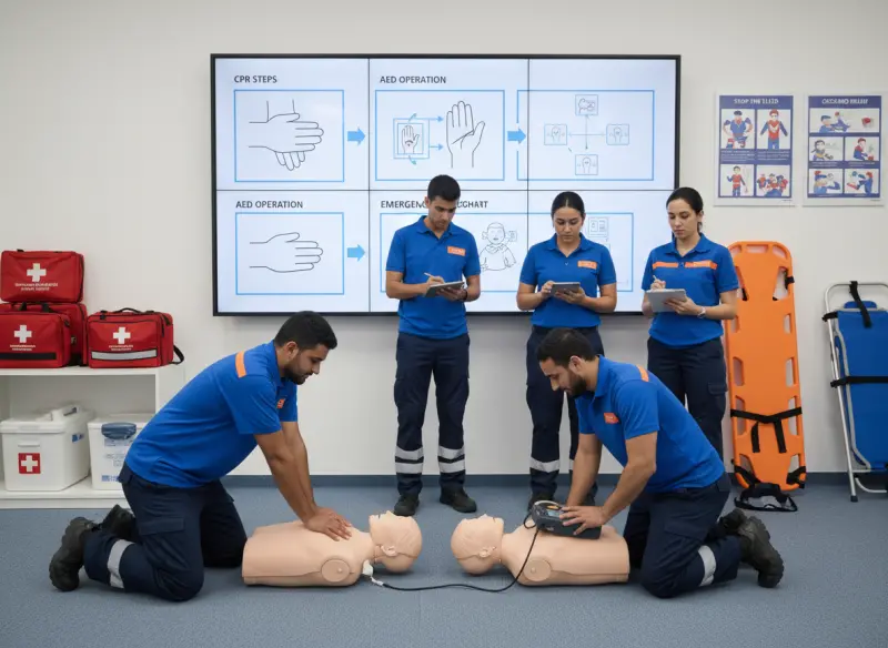 دورة تدريبية مكثفة في اتقان مهارات الإسعافات الأولية وإدارة الطوارئ الصحية العاجلة