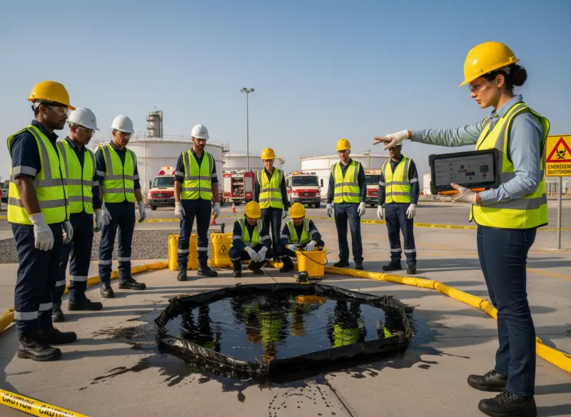 دورة تدريبية متقدمة في كيفية الوقاية من الانسكابات واستراتيجيات التعامل معها