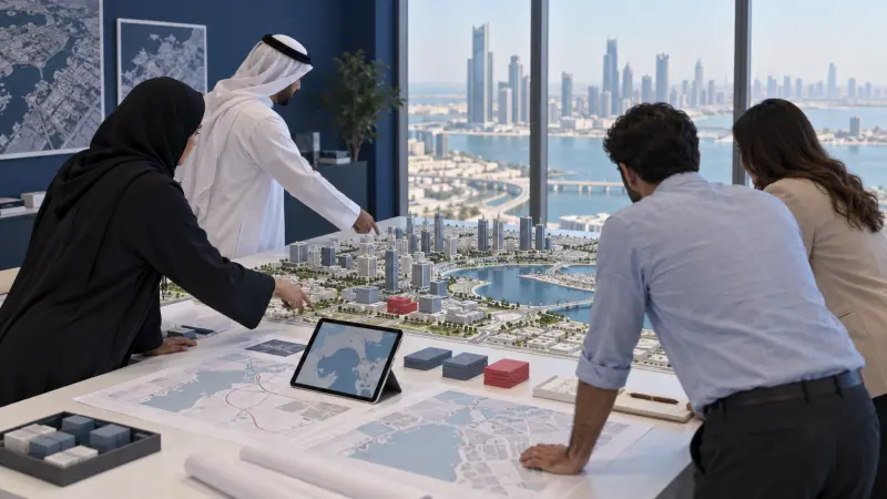 دورة عمليات التخطيط الحضري والبنية التحتية بالذكاء الاصطناعي